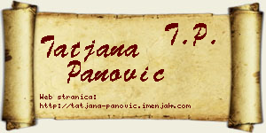 Tatjana Panović vizit kartica